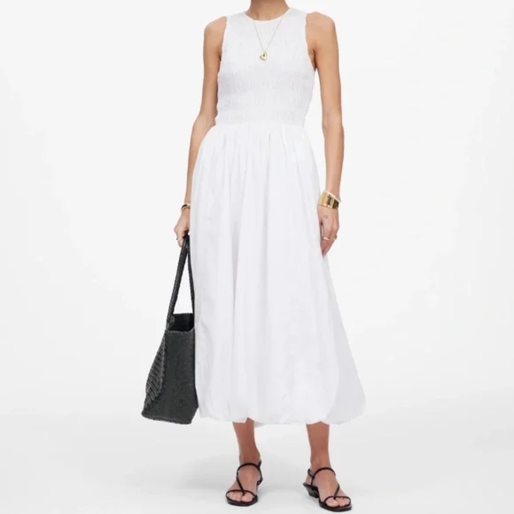 Madewell White Sleeveless Midi Dress NWT